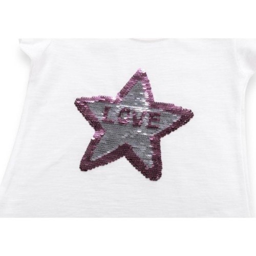 Футболка дитяча Breeze із зіркою з паєток (8752-92G-beige)