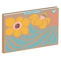 Альбом для малювання Yes А4 30 аркушів клеєний білила "Flowers" крафт (130582)
