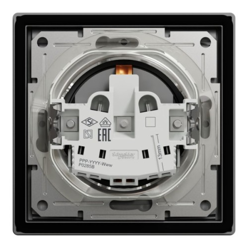 Розетка Schneider Electric ASFORA з кришкою, IP44, антрацит (EPH3100371)