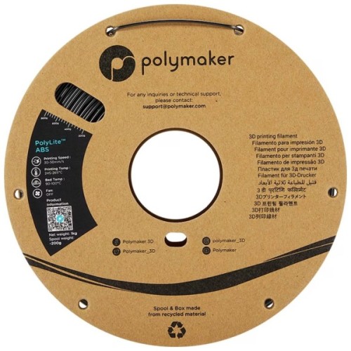 Пластик для 3D-принтера Polymaker ABS POLYLITE 1,75mm 1kg Black (PE01001)