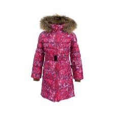 Пальто дитяче Huppa YASMINE 12020055 фуксія з принтом 104 (4741468561776)
