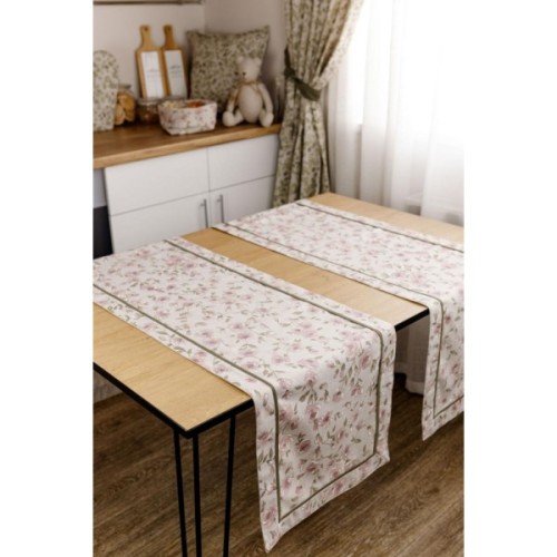 Доріжка на стіл Прованс Тереза квіточки з кантом 40х140 (034454)