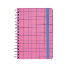 Блокнот Axent на спіралі А5 120 аркушів, клітинка, тверда обкладинка, рожевий (8460-2-A)