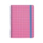 Блокнот Axent на спіралі А5 120 аркушів, клітинка, тверда обкладинка, рожевий (8460-2-A)