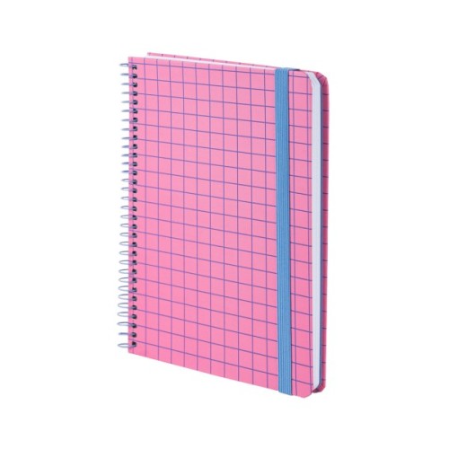 Блокнот Axent на спіралі А5 120 аркушів, клітинка, тверда обкладинка, рожевий (8460-2-A)