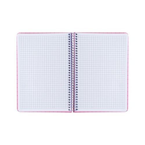 Блокнот Axent на спіралі А5 120 аркушів, клітинка, тверда обкладинка, рожевий (8460-2-A)