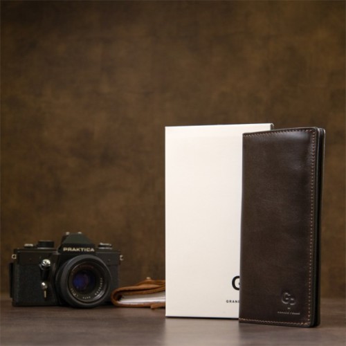 Портмоне Grande Pelle Шкіряне Темно-коричневе (11469)