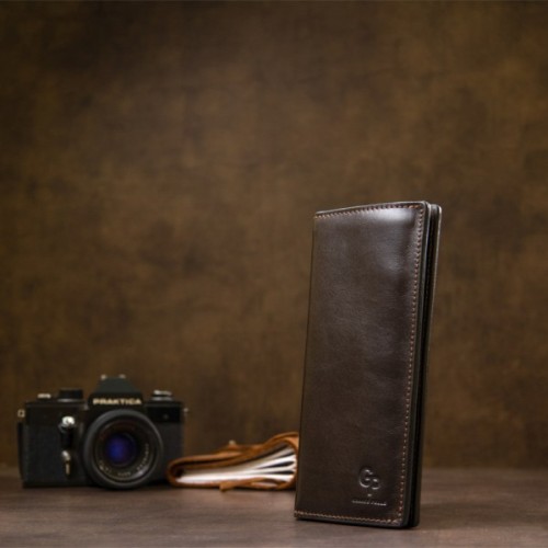 Портмоне Grande Pelle Шкіряне Темно-коричневе (11469)