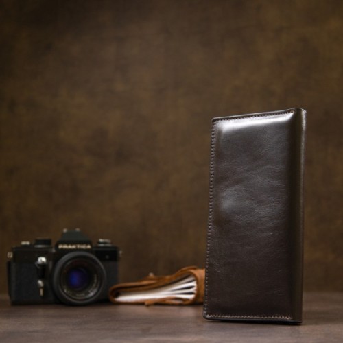 Портмоне Grande Pelle Шкіряне Темно-коричневе (11469)