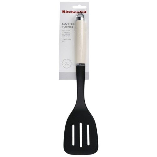 Лопатка кухонна KitchenAid Coreline з прорізами, 35,6 см, кремовий (KAG002OHACE)
