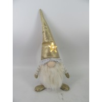 Новорічна фігурка Novogod`ko Гном в золотому колпаку, 44 см, LED зірка (974623)