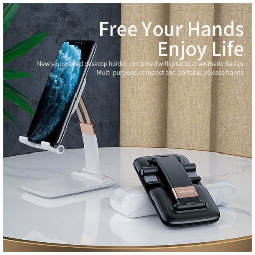 Підставка до планшета та телефона Knight Foldable Desk Mobile Phone Holder Stand (Plastic) White Essager (EZJZM-QSSJ02)
