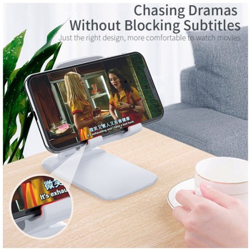 Підставка до планшета та телефона Knight Foldable Desk Mobile Phone Holder Stand (Plastic) White Essager (EZJZM-QSSJ02)