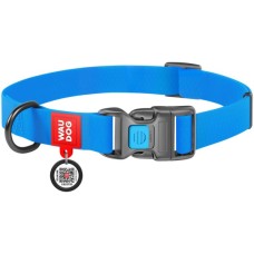 Нашийник для тварин WAUDOG Waterproof з QR паспортом Ш 25 мм Д 38-58 см блакитний (27772)