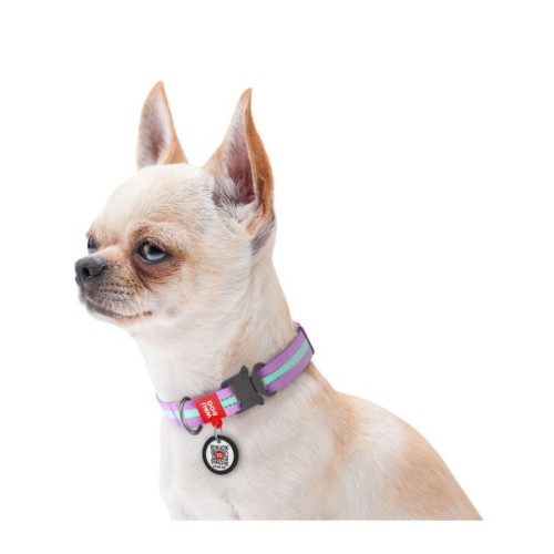 Нашийник для тварин WAUDOG Nylon з QR паспортом металічна пряжка-фастекс Ш 20 мм Д 28-40 см фіолетовий (52139)