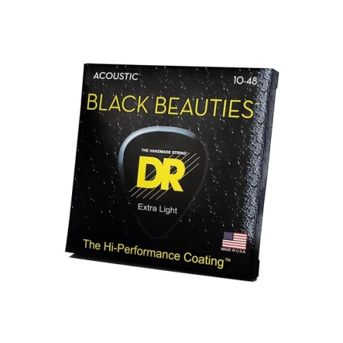 Струни для гітари DR Strings Black Beauties Acoustic - Extra Light (10-48) (BKA-10)