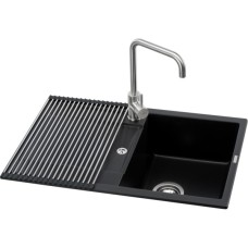 Мийка кухонна GRANADO комплект VALENCIA black shine_чаша праворуч (ksg0701R)