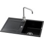 Мийка кухонна GRANADO комплект VALENCIA black shine_чаша праворуч (ksg0701R)