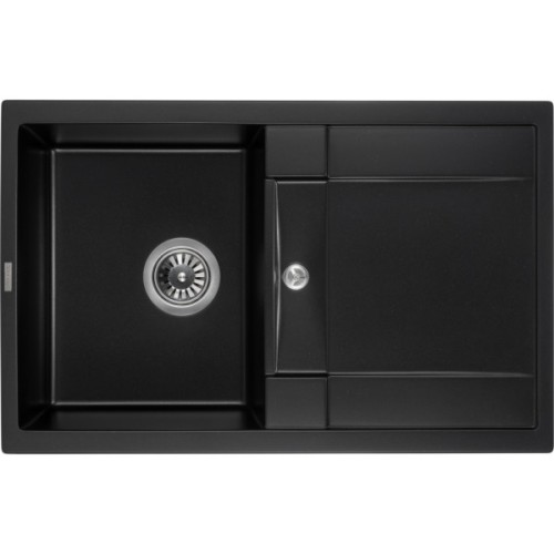 Мийка кухонна GRANADO комплект VALENCIA black shine_чаша праворуч (ksg0701R)