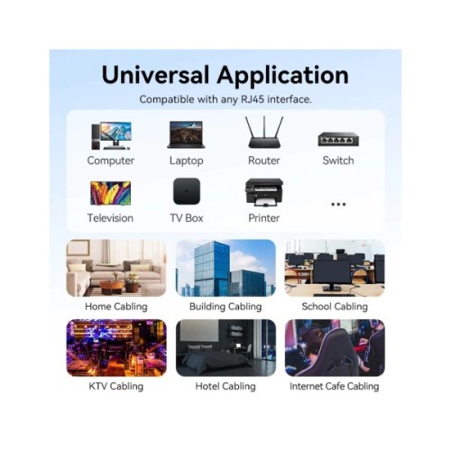 Патч-корд 8м, UTP cat 6 RJ-45 black Vention (IBEBK)