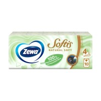 Серветки косметичні Zewa Softis Natural Soft 10 x 9 шт. (7322541351872)