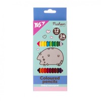 Олівці кольорові Yes Pusheen двосторонні 12 шт. 24 кол (290764)