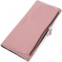 Гаманець Grande Pelle З монетницею зовні з натуральної шкіри Пудровий (11648)
