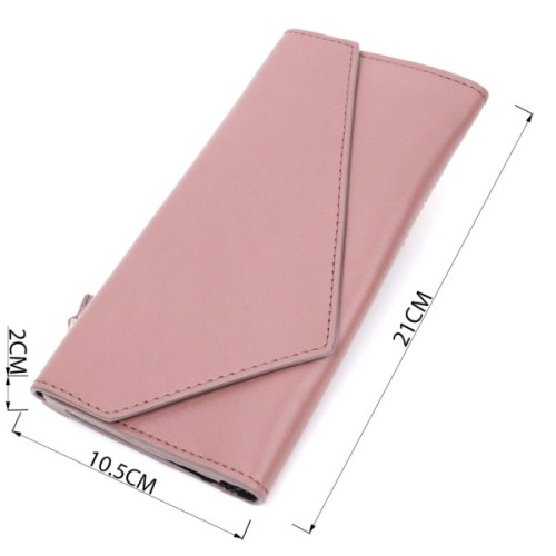 Гаманець Grande Pelle З монетницею зовні з натуральної шкіри Пудровий (11648)