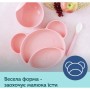 Тарілка дитяча Canpol babies Ведмедик на присосці Рожева (51/401_pin)