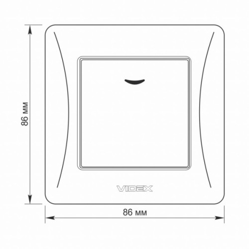 Вимикач Videx BINERA 1кл з підсвічуванням срібний (VF-BNSW1L-SS)