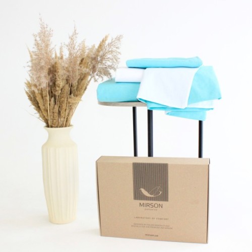 Постільна білизна MirSon Ranforce Elite White-mint (11-2107 + 11-2208) 2х160х220 (2200004735016)