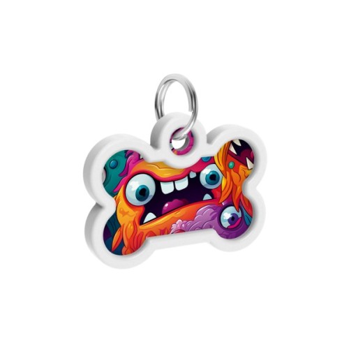 Адресник для тварин WAUDOG Smart ID з QR паспортом "Зубасті монстри", кістка 40х28 мм (231-4048)