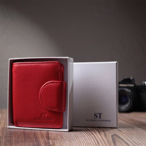Гаманець ST Leather З натуральної шкіри Червоний (22702)