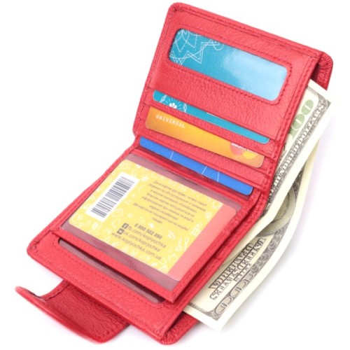 Гаманець ST Leather З натуральної шкіри Червоний (22702)