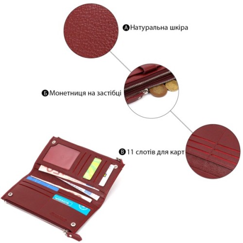 Гаманець ST Leather Бордовий (19433)