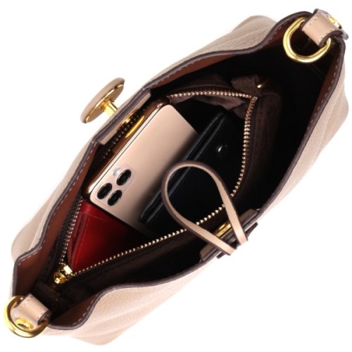 Сумка Vintage З натуральної шкіри Бежева (22320)