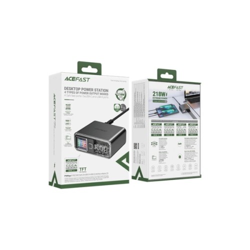 Зарядний пристрій Acefast 4xUSB 218W (3xUSB-C + USB-A) Gan Z4 Fast Charger (6974316282587)