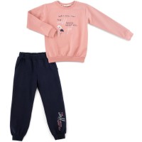 Спортивний костюм дитячий Breeze з квіточками (22098-128G-peach)