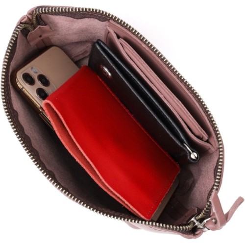 Косметичка Grande Pelle Шкіряна Пудрова (16793)