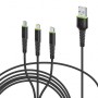 Дата кабель USB 2.0 AM to Lightning + Micro 5P + USB-C 1.4m CBFLEXU1 bl Intaleo (1283126487521)