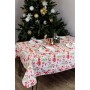 Скатертина Прованс святкова Санта на білому 180х140 см (035785)