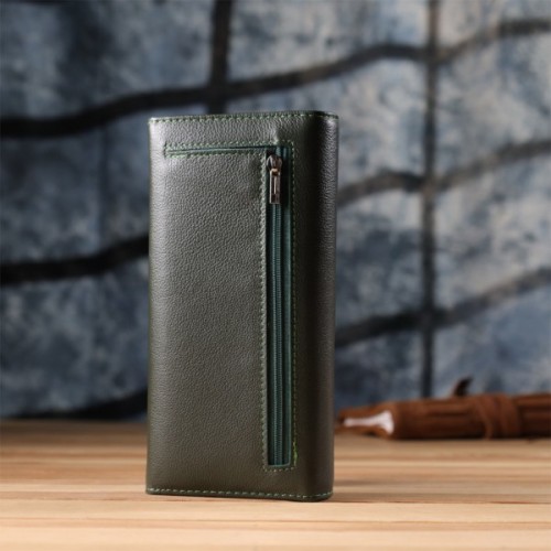 Гаманець ST Leather З натуральної шкіри Зелений (23067)