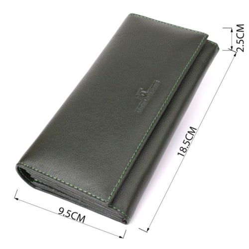 Гаманець ST Leather З натуральної шкіри Зелений (23067)