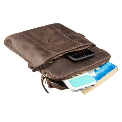 Сумка Shvigel З вінтажної шкіри Коричнева (11180)