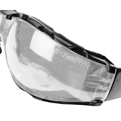 Захисні окуляри Neo Tools протиосколкові,клас захисту FT,резинові дужки,полікарбонат,прозорі (97-520)