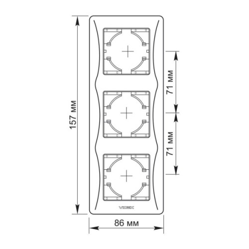 Рамка Videx BINERA срібний шовк 3 поста (VF-BNFR3V-SS)