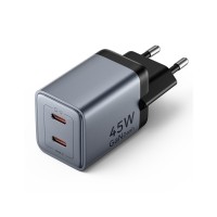 Зарядний пристрій Vention 2xUSB-C PD45W GaN gray (FCDH0-EU)