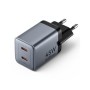 Зарядний пристрій Vention 2xUSB-C PD45W GaN gray (FCDH0-EU)