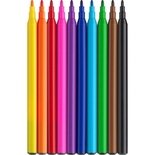 Фломастери Faber-Castell Єдиноріг 10 кольорів + 3 пастельних металика + наклейки у картонній коробці (32632)