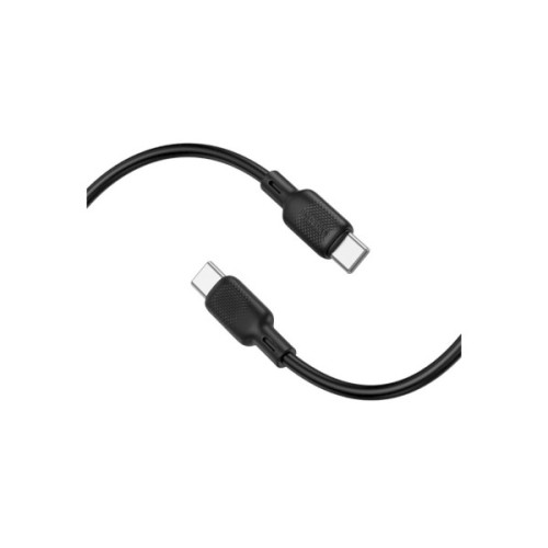 Дата кабель USB-C to USB-C 2.0m 60W Lenny silicone BX113 black BOROFONE (6941991115516)